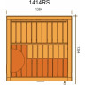 Сауна в сборе SAWO 1414RS-CD-G (1,4м х 1,4м, кедр, полностью стеклянная стена, дизайн Classic, правая)