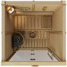 Сауна в сборе SAWO 1414RS-CD-G (1,4м х 1,4м, кедр, полностью стеклянная стена, дизайн Classic, правая)
